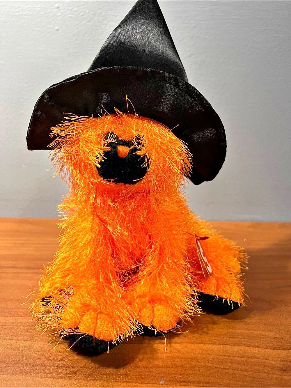 Ty Classic- New-Alacazam The Cat- Orange Cat with Witch's Hat-MWMT-Soft 10"
